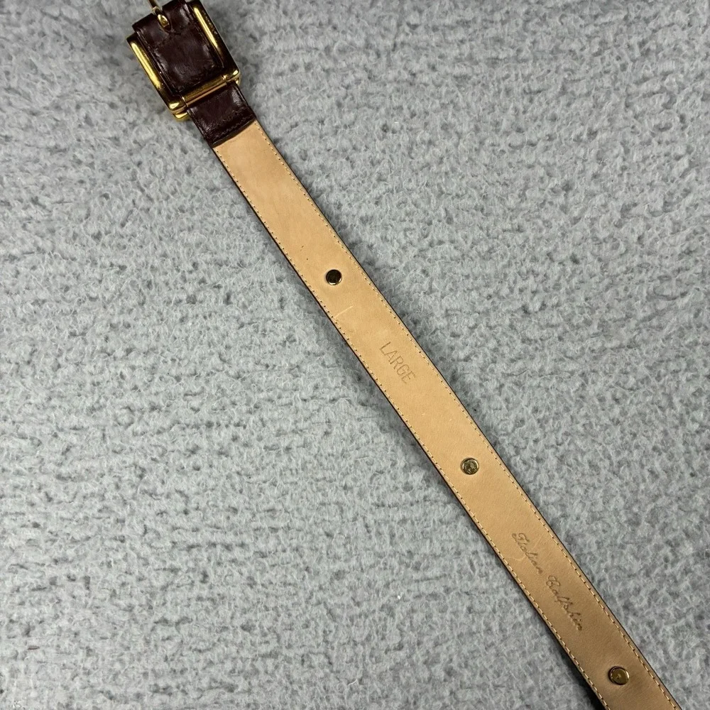Robert Lee Morris Italian California Leather Belt Brown Gold Charm Women's Large